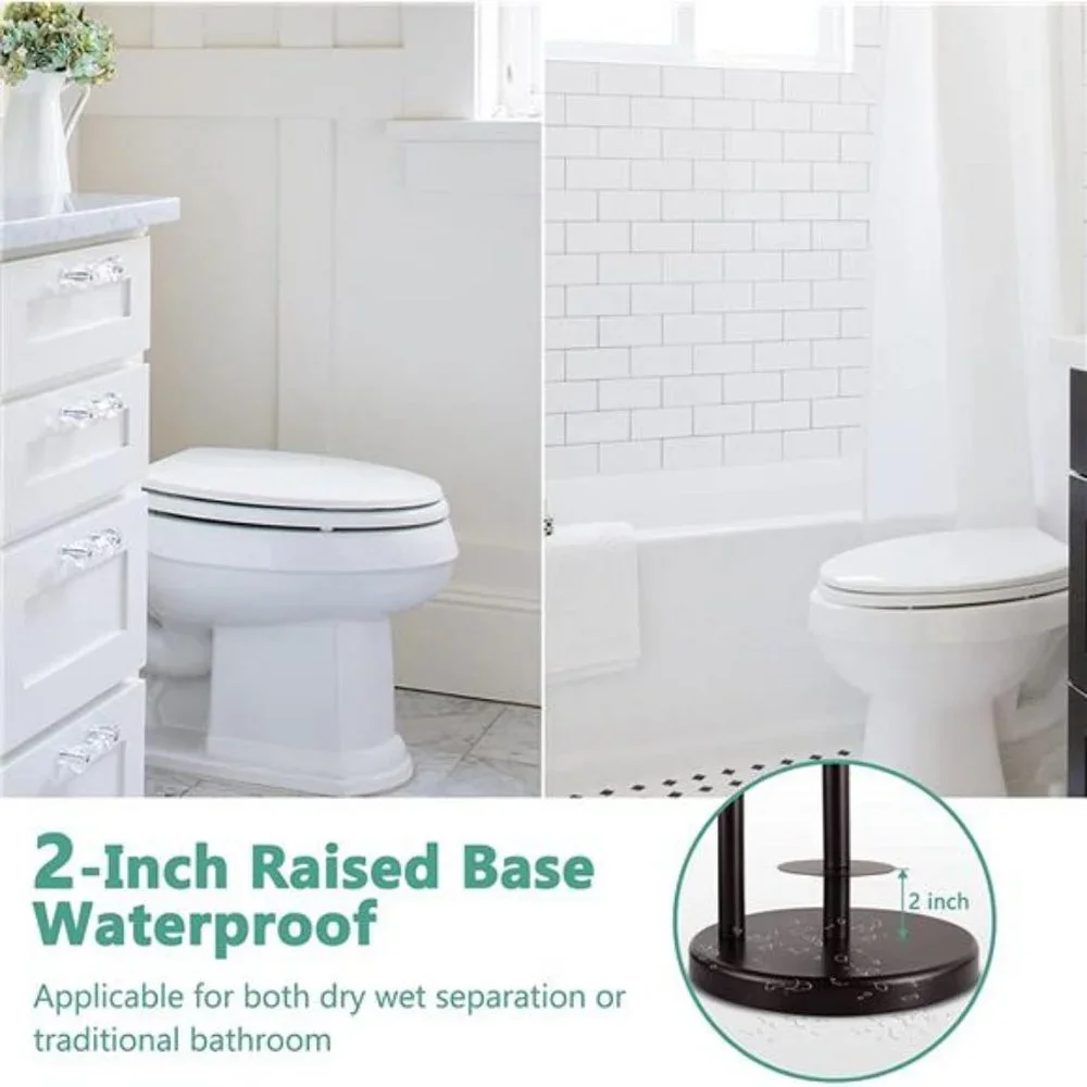 Toilet Paper Holder Stand with Phone Shelf, Free Standing Toilet Paper Holder